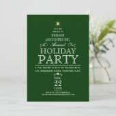 Tannenbaum Typographic Emerald Holiday Party Kaart (Staand voorkant)