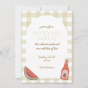 Tannengestoorde Baby-Q babyshower uitnodiging