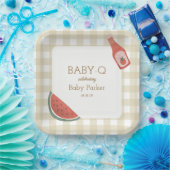 Tannengingham Baby-Q vierkante bord (Feest)