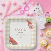 Tannengingham Baby-Q vierkante bord (Feest)