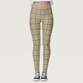 Tannengroen en Wedgewood-blauw geruit Leggings