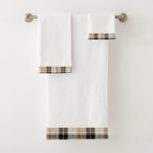 Tannengroen en zwart geruit bad handdoek (Insitu)