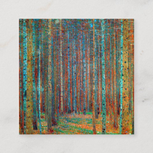 Tannenwald Gustav Klimt Vierkante Visitekaartje (Voorkant)