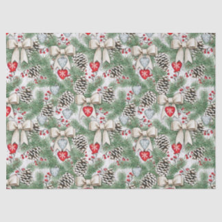 Tannenzapfen und Maschen Tissuepapier