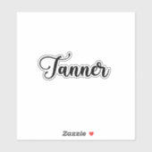 Tanner Naam - Handgeschreven kalligrafie Sticker (Vel)