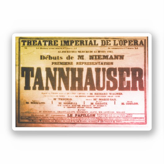 Tannhäuser vintage poster (in het Frans) Sticker (Voorkant)