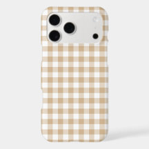 Tannige beige geruite Gingham iPhone Hoes