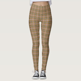 Tannige beige geruite retro kleur leggings