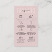 Tanning Aftercare roze soft Visitekaartje (Achterkant)