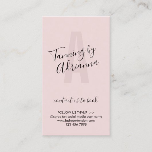 Tanning Aftercare roze soft Visitekaartje (Voorkant)