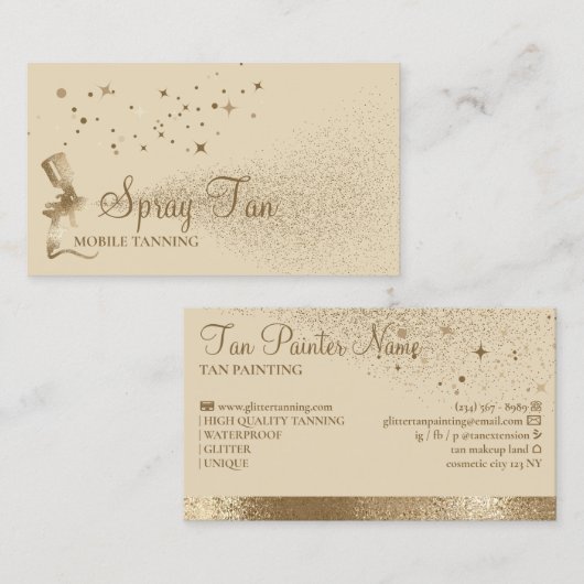 Tanning Airpenseel Spray Beige Visitekaartje (Voorkant / Achterkant)