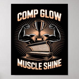 Tanning Bed Comp Glow Fitness Buffs Atleten Mannen Poster