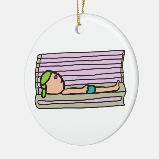 Tanning Bed Keramisch Ornament (Links)