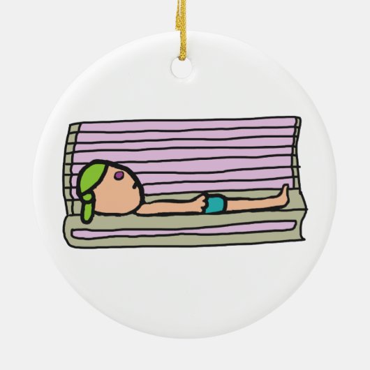 Tanning Bed Keramisch Ornament (Achterkant)