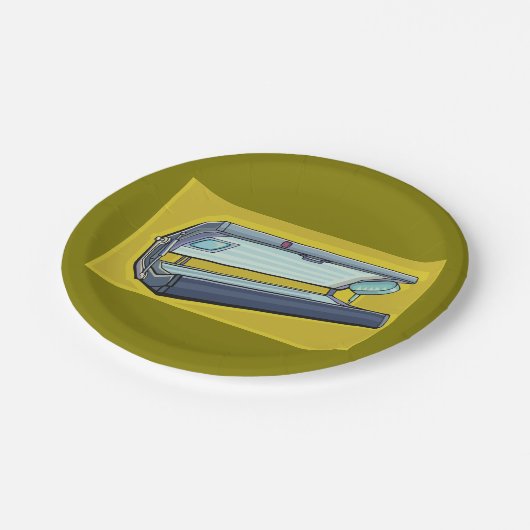 Tanning Bed Retro Spa Papieren Bordje (Gekanteld)