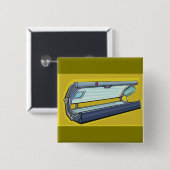 Tanning Bed Retro Spa Vierkante Button 5,1 Cm (Voorkant /achterkant)