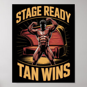 Tanning Bed Stage Ready Bodybuilders Fitness Manne Poster