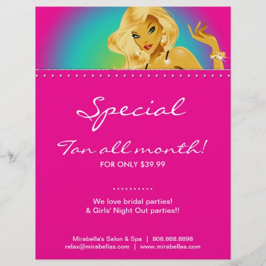 Tanning Flyer Rainbow Jewelry Woman roze (Voorkant)