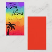 Tanning Salon Beach Sunset Palm Tree Visitekaartje (Voorkant / Achterkant)