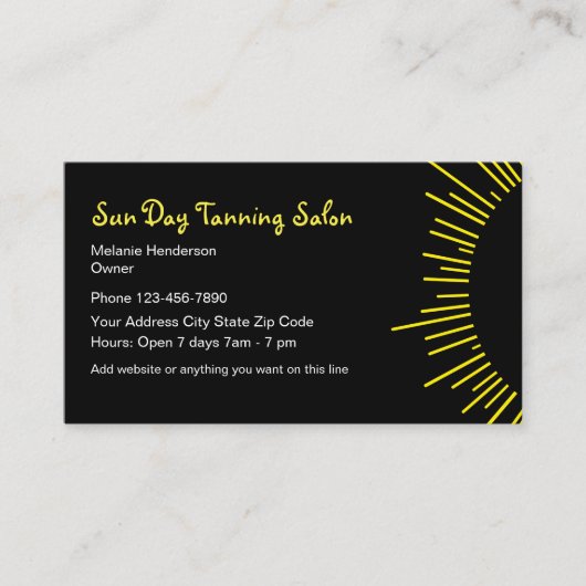 Tanning Salon Design Visitekaartje (Voorkant)