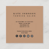 Tanning Salon Minimale Foto QR Code Sociale Media Vierkante Visitekaartje (Achterkant)