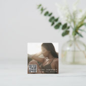 Tanning Salon Minimale Foto QR Code Sociale Media Vierkante Visitekaartje (Staand voorkant)