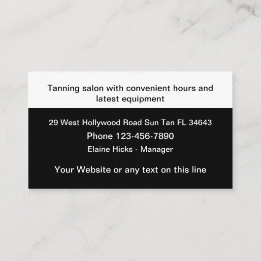 Tanning Salon Modern Visitekaartje (Achterkant)