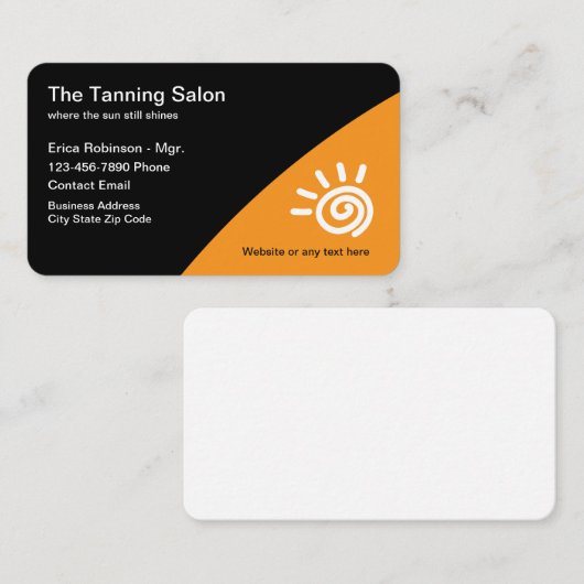 Tanning Salon Modern Visitekaartjes (Voorkant / Achterkant)