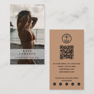 Tanning Salon Spray Tan Beauty Foto QR Code Logo Visitekaartje