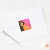 Tanning Salon Sticker Pink Oranje Brunette Woman (Envelop)