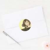 Tanning Salon Sticker  Vrouw Geel (Envelop)