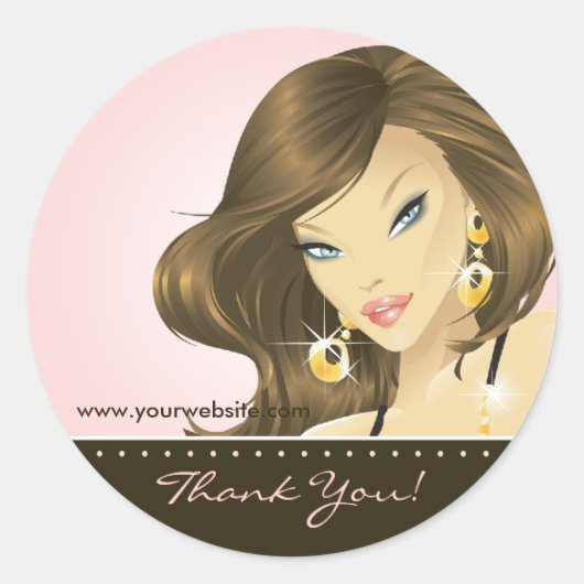 Tanning Salon Sticker  Vrouw Roze (Voorkant)