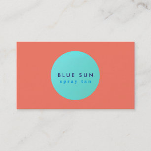 Tanning Salon Turquoise Sun Logo op koraal Visitekaartje