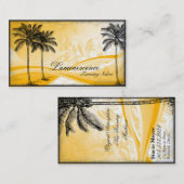 Tanning Salon Visitekaartje Yellow Palm Tree (Voorkant / Achterkant)