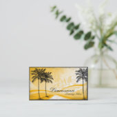 Tanning Salon Visitekaartje Yellow Palm Tree (Staand voorkant)