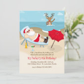 Tanning Santa Invitation Kaart (Staand voorkant)