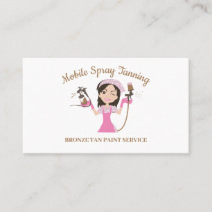 Tanning Spray Body Paint Cartoon Vrouw Visitekaartje