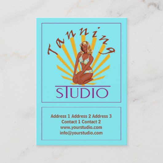 Tanning Studio - Business-, Location Kaart Visitekaartje (Voorkant)