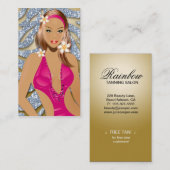 Tanning Swimsuit Sparkle Zebra Silver Gold Visitekaartje (Voorkant / Achterkant)