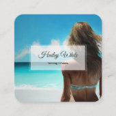 ☀️ Tanning Vierkante Visitekaartje (Voorkant)