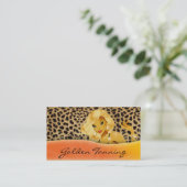 Tanning Visitekaartje Blonde Leopard Oranje Geel (Staand voorkant)