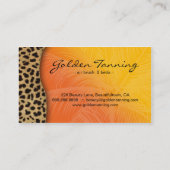 Tanning Visitekaartje Blonde Leopard Oranje Geel (Achterkant)