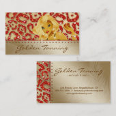 Tanning Visitekaartje Blonde Leopard Oranje Gold (Voorkant / Achterkant)