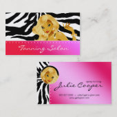 Tanning Visitekaartje Red Pink Blonde Voman (Voorkant / Achterkant)