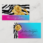 Tanning Visitekaartje Red Pink Blonde Zebra (Voorkant / Achterkant)