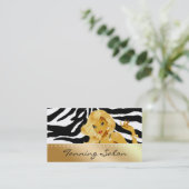 Tanning Visitekaartje Super Gold Blonde Zebra (Staand voorkant)