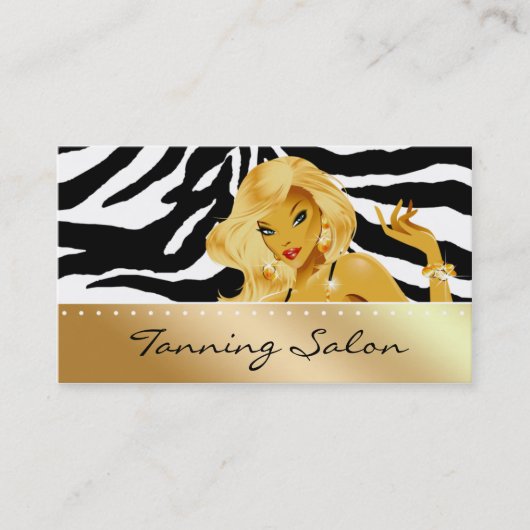 Tanning Visitekaartje Super Gold Blonde Zebra (Voorkant)