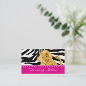 Tanning Visitekaartje Zebra Vrouw Blonde Roze (Staand voorkant)