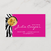 Tanning Visitekaartje Zebra Vrouw Blonde Roze (Achterkant)