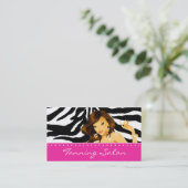 Tanning Visitekaartje Zebra Vrouw Donkerroze (Staand voorkant)